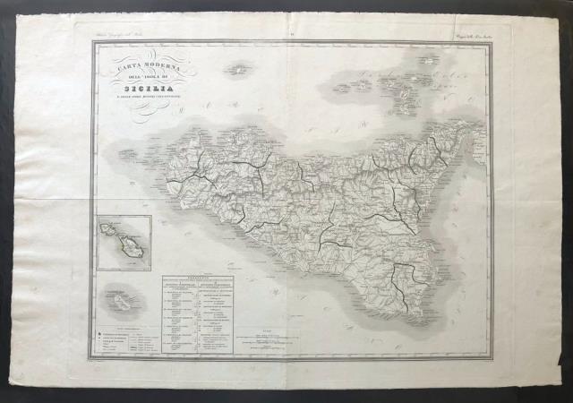 Abebooks Carta moderna dell'Isola di Sicilia e delle Isole minori circonvicine