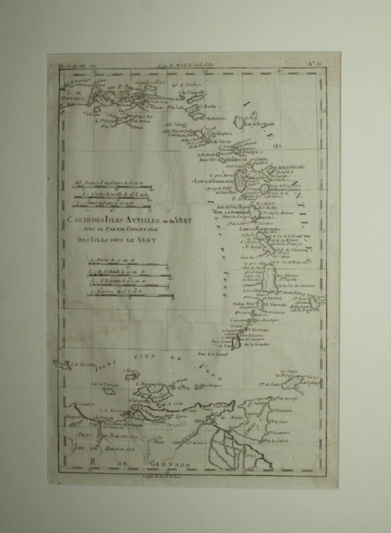 Abebooks Carte des Isles Antilles ou du Vent avec la partie orientale des Isles sous le Vent - Analyse succincte de L'atlas dressé
