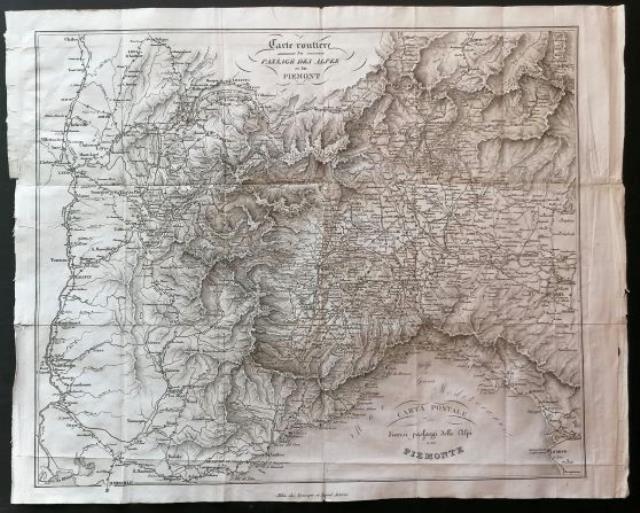 Abebooks Carte routiere du passage des Alpes et du Piemont / Carta postale dei diversi paesaggi delle Alpi e del Piemonte