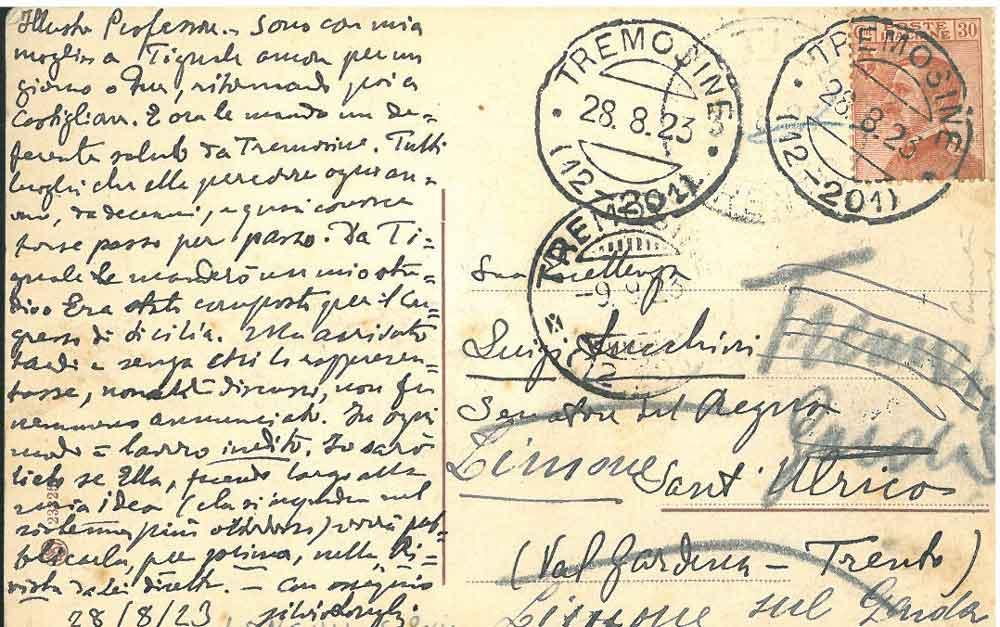 Abebooks Cartolina postale illustrata del Lago di Garda viaggiata: Tremosine 28.8.23