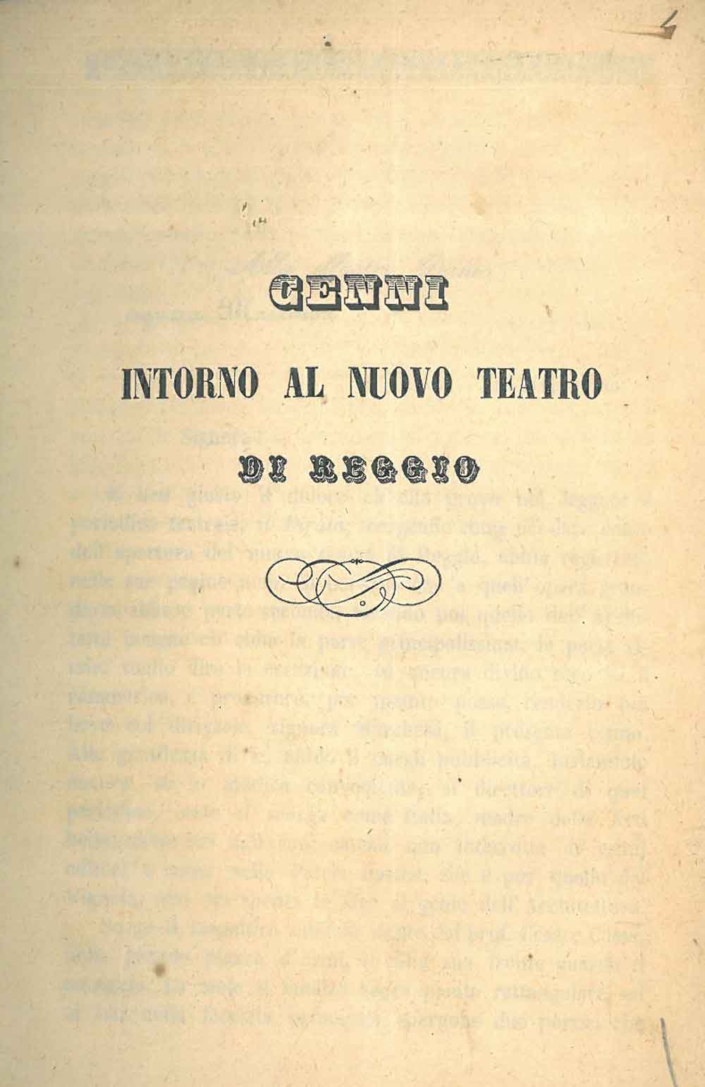 Abebooks Cenni intorno al nuovo teatro di Reggio Estratto dal "Messaggere di Modena"
