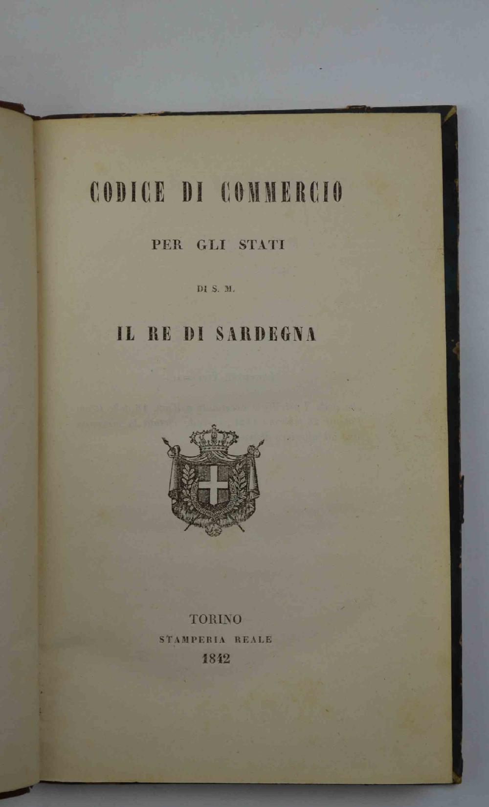 Abebooks Codice di commercio per gli stati dei S.M. il Re di Sardegna
