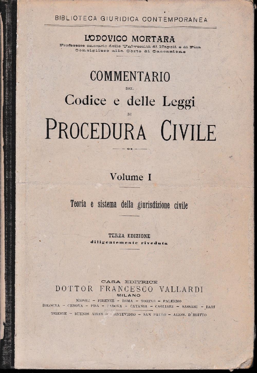 Abebooks Commentario del Codice e delle leggi di Procedura Civile 5 volumi