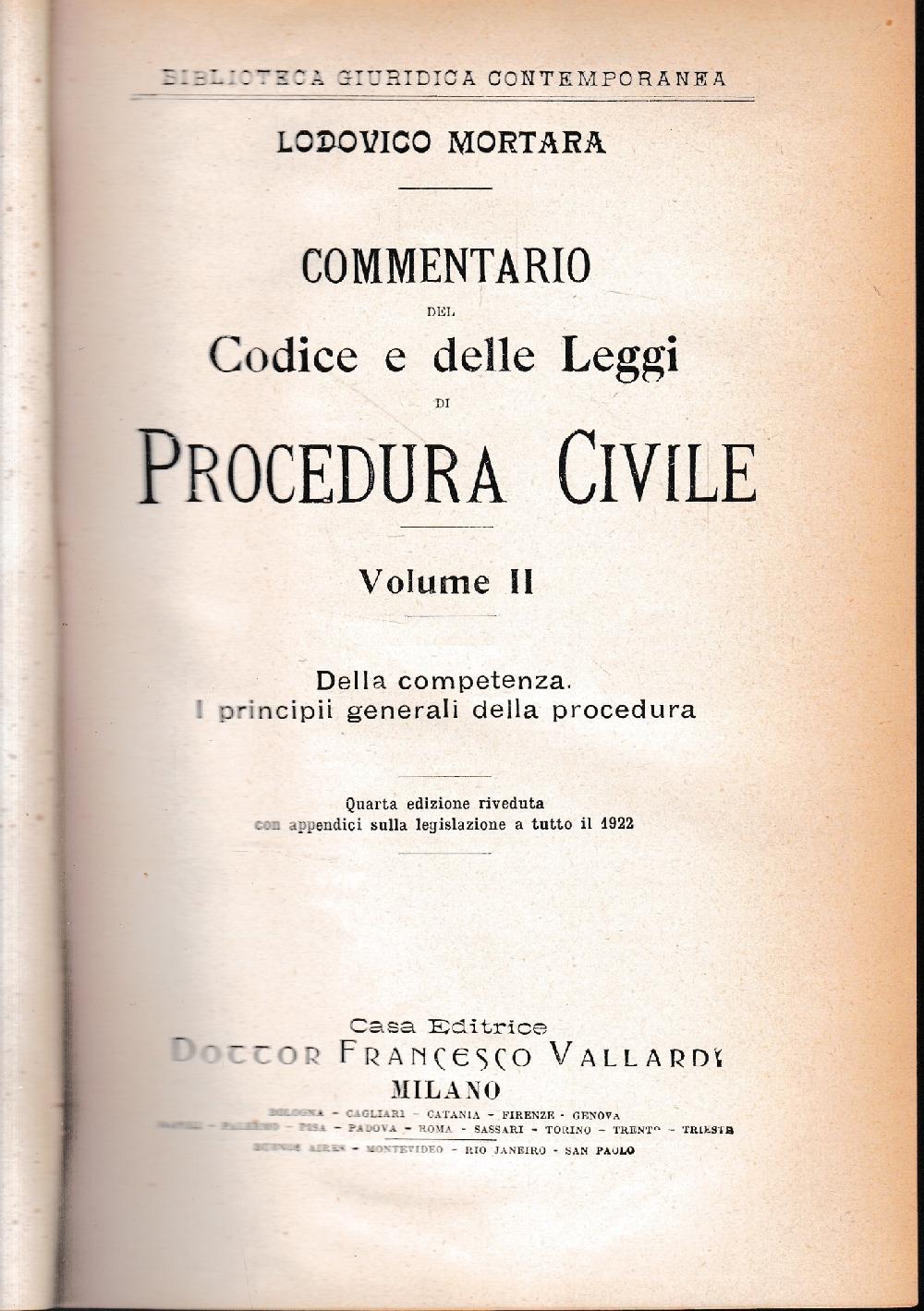 Abebooks Commentario del Codice e delle Leggi di Procedura Civile vol. 2