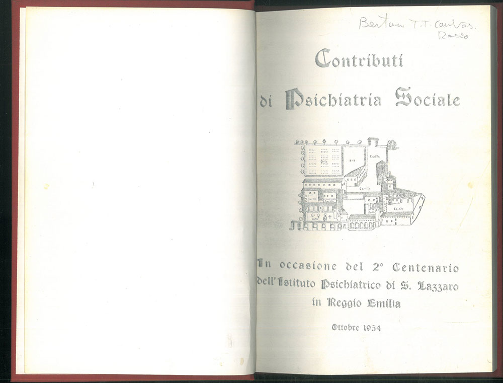 Abebooks Contributi Di Psichiatria Sociale. In Occasione Del 2° Centenario Dell'Istituto Psichiatrico Di S. Lazzaro Di Reggio Emilia