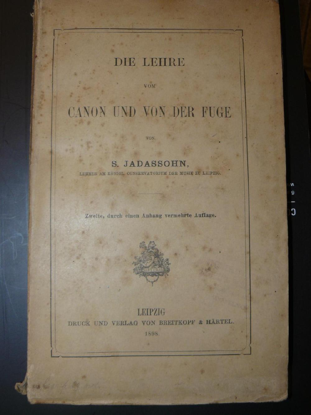 Abebooks Die lhere vom canon und von der fuge. Zweite durch einen anhang vermehrte auflage