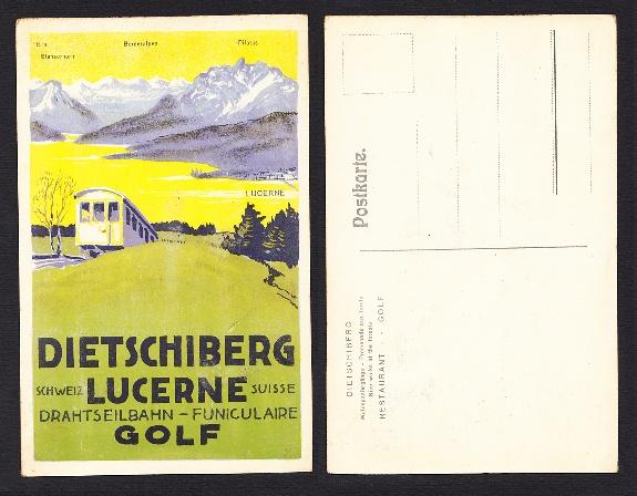 Abebooks DIETSCHIBERG SCHWEIZ LUCERNE SUISSE. DRAHTSEILBAHN ¿ FUNICOLARE - GOLF