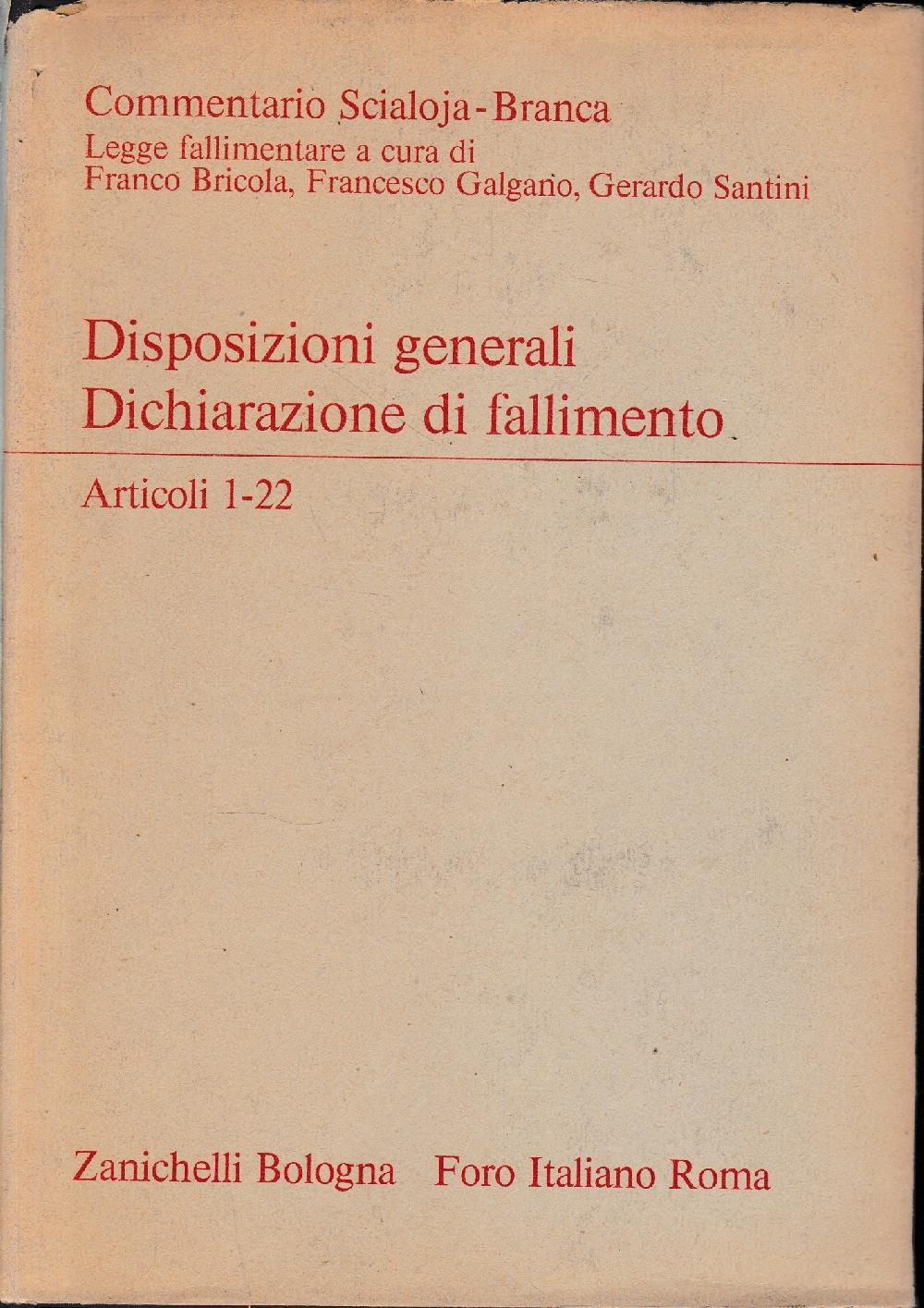 Abebooks Disposizioni generali. Dichiarazione di fallimento. Artt. 1-22