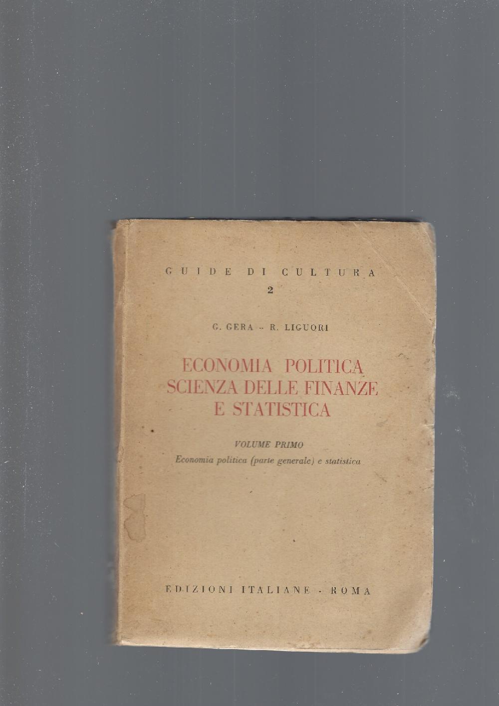 Abebooks ECONOMIA POLITICA SCIENZE DELLE FINANZE E STATISTICA