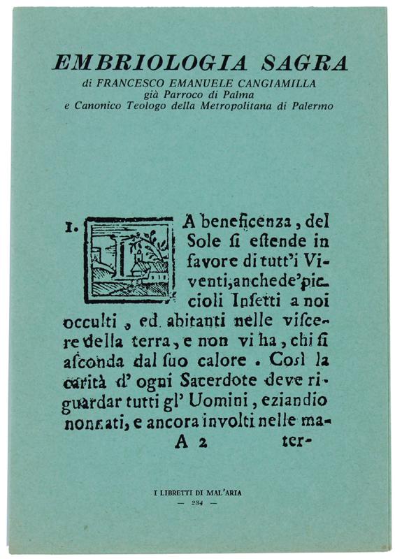 Abebooks EMBRIOLOGIA SAGRA. I Libretti di Mal'Aria 234.: