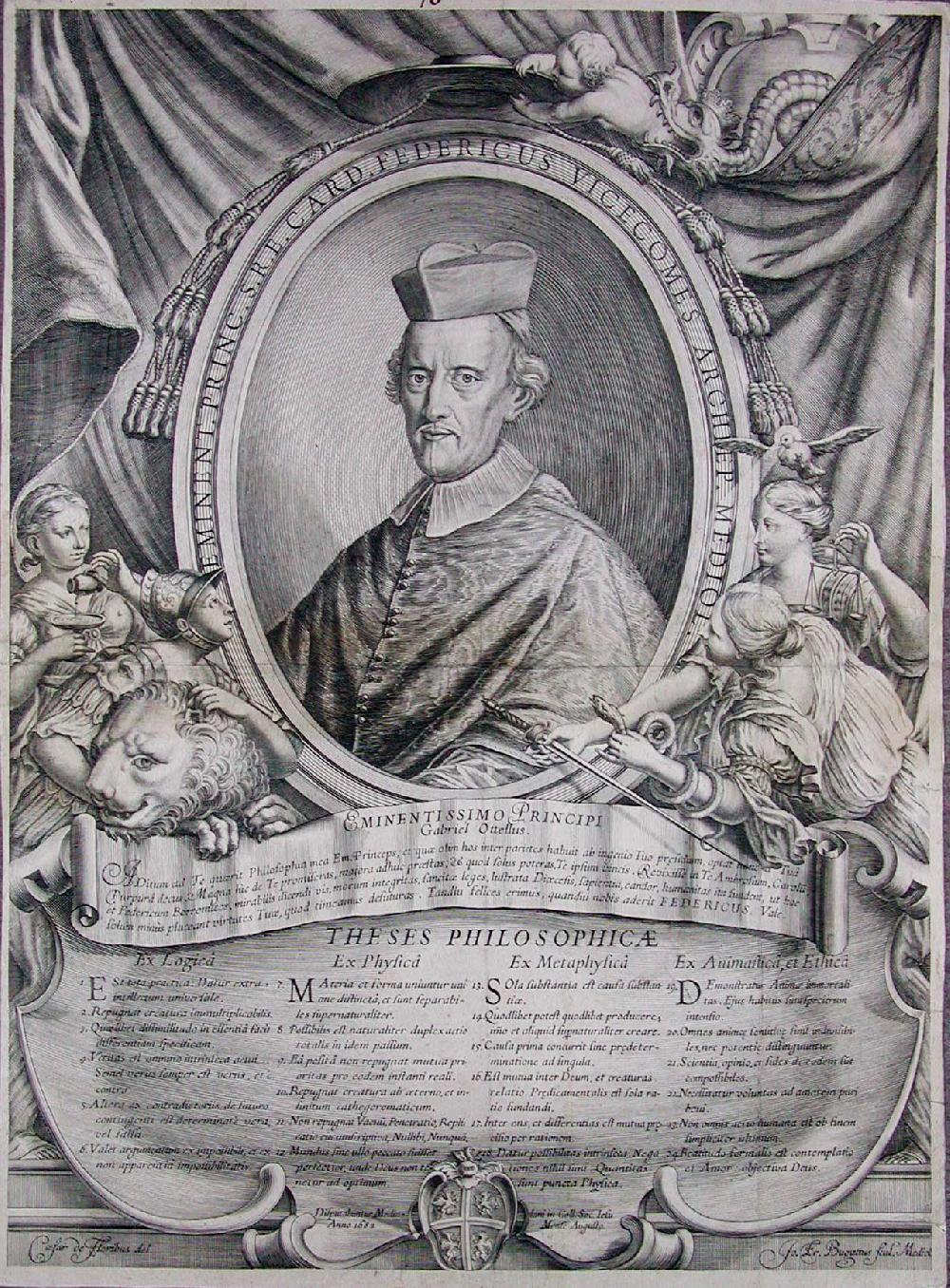 Abebooks Eminent. Princ. S.R.E. Card. Federicus Vicecomes Archiep. Mediol. Theses philosophicae. [.] Eminentissimo Principi Gabriel Ottellus [.]