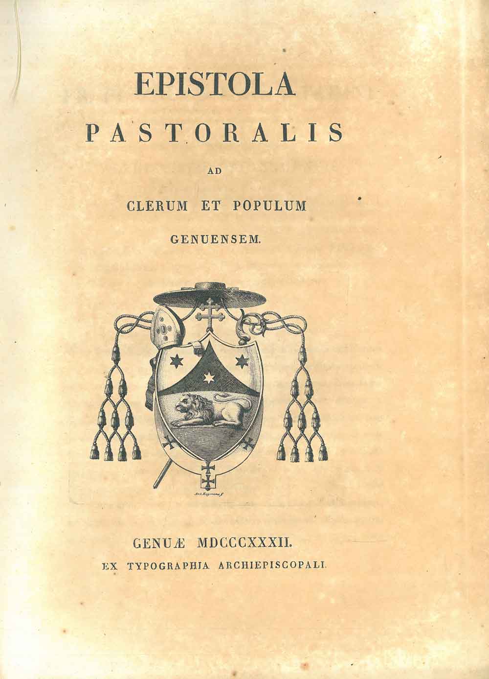 Abebooks Epistola pastoralis ad Clerum et populum genuensem