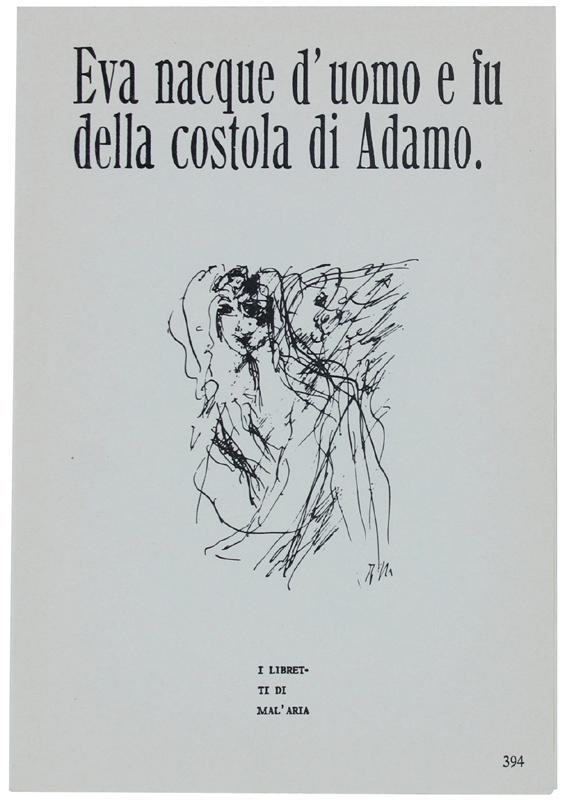 Abebooks EVA NACQUE D'UOMO E FU DELLA COSTOLA DI ADAMO. I Libretti di Mal'Aria 394.:
