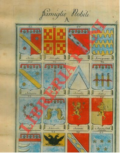 Abebooks Famiglie nobili. A. : Armi/Arrighi/Arriguzzi/Artusini/Asinelli/Asti/Atticonti/Avanzi/Avesa o dall'Avesa/Avogli/Azzoni/Azzoguidi/Azzolini