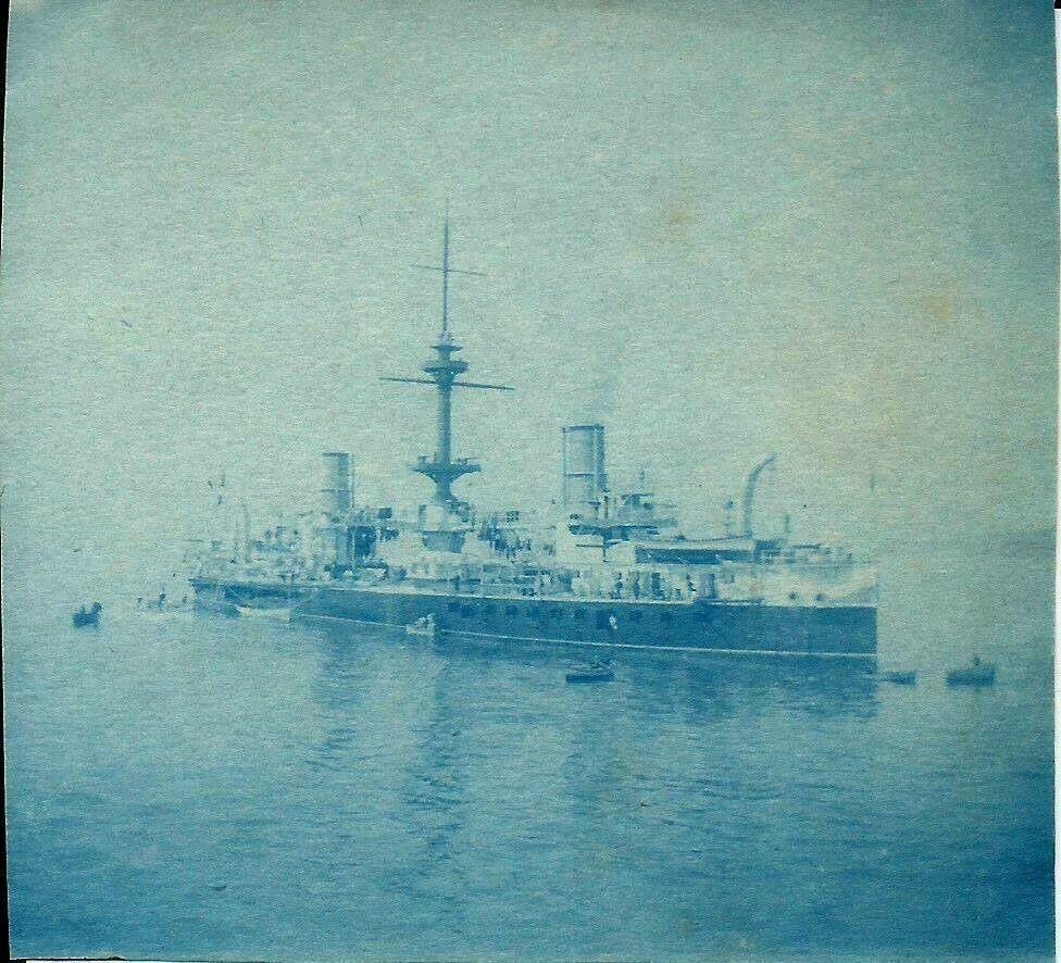 Abebooks Foto cianotipia originale la Corazzata Lepanto ancorata nel porto di napoli 1900