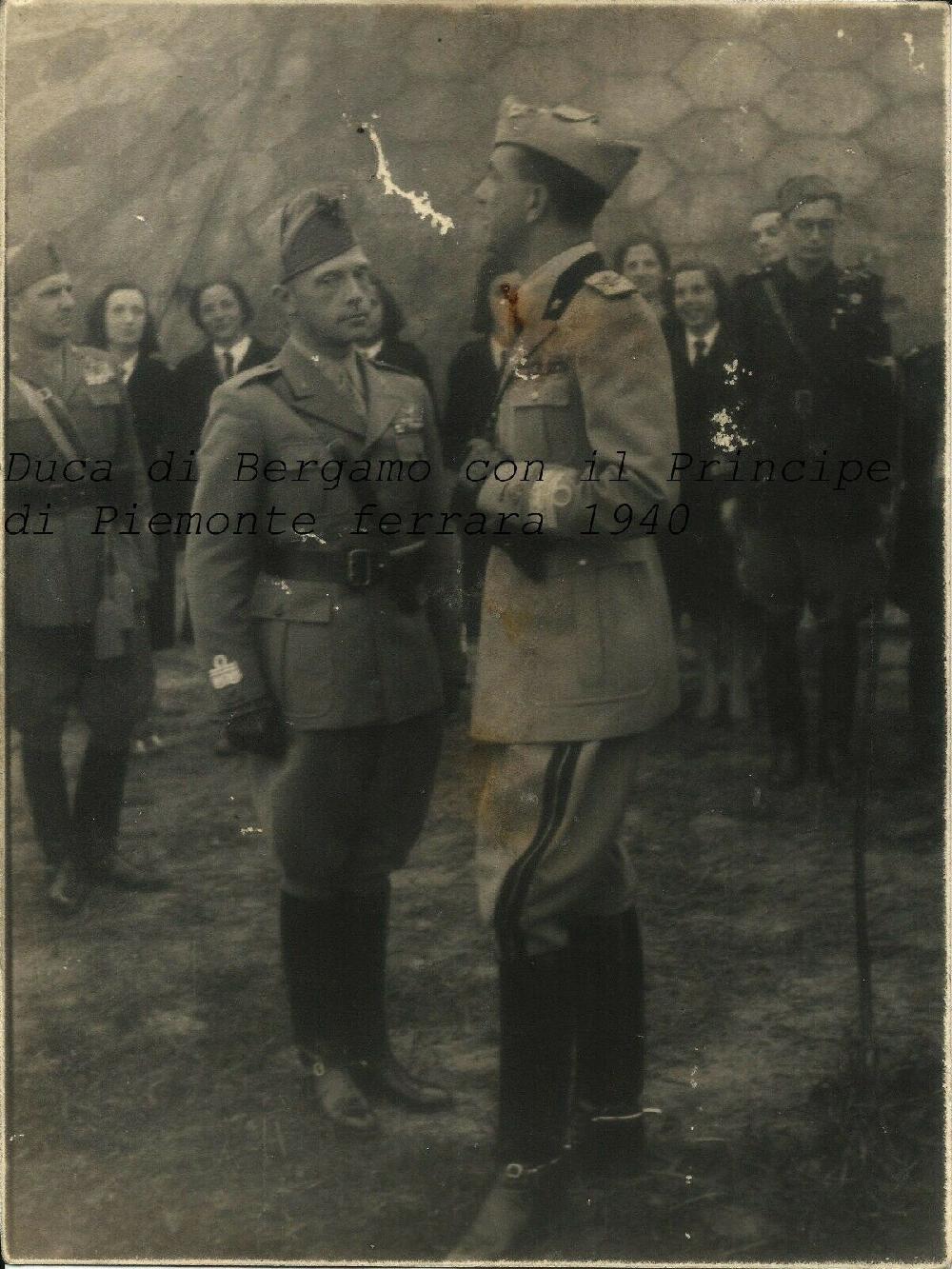 Abebooks Foto originale il Duca di Bergamo con il Principe di Piemonte Ferrara 1940
