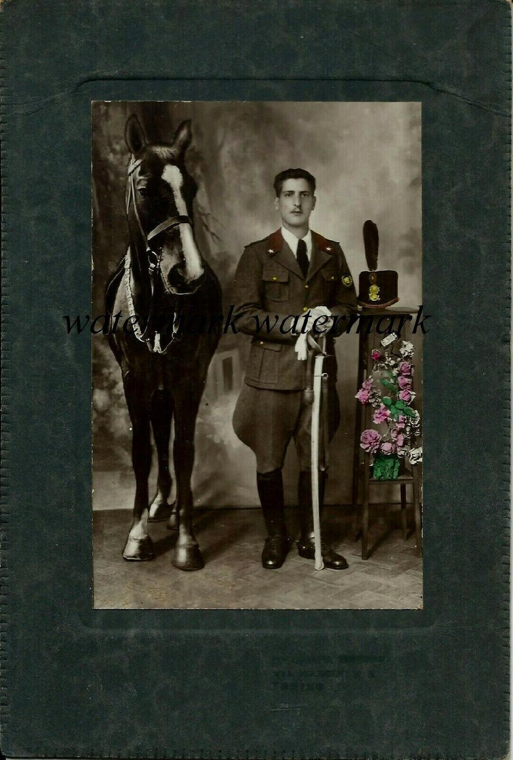 Abebooks Fotografia originale 3° Regg.to Cavalleria Savoia cavaliere con cavallo 1930ca