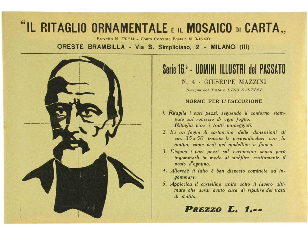 Abebooks GIUSEPPE MAZZINI. Il Ritaglio Ornamentale e il Mosaico di Carta. Serie 16°.:
