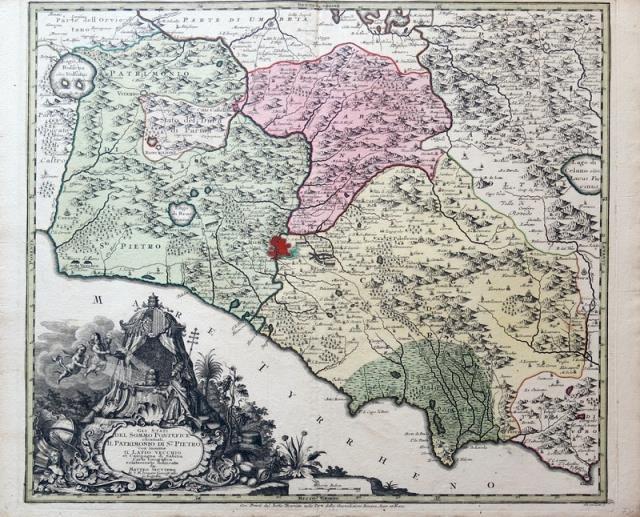 Abebooks Gli Stati del Sommo Pontefice chiamati il Patrimonio di San Pietro con insieme il Latio Vecchio et Campagna di Sabina. Carta Geografica esattamente delineata