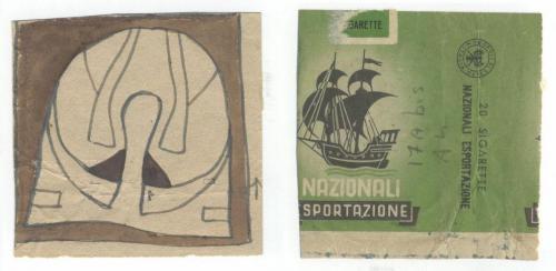 Abebooks Gouache e penna 1963 Retro di pacchetto di sigarette