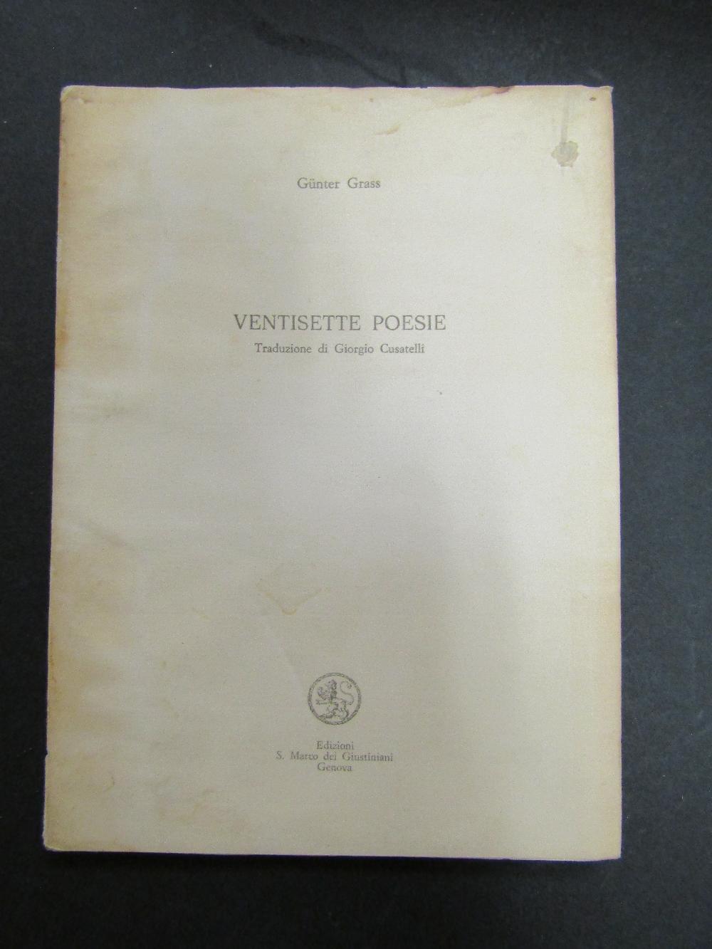 Abebooks Grass Gunter. Ventisette poesie. S. Marco dei Giustiniani. 1979