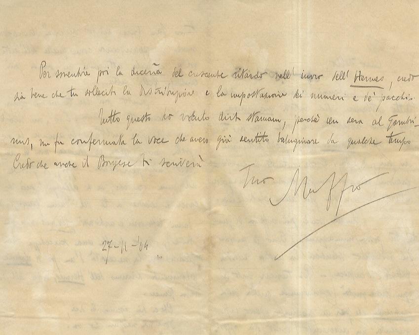 Abebooks Gruppo Di 3 Lettere Autografe Firmate Tutte Indirizzata A Nello Puccioni Geografo Ed Etnologo Fiorentino. Le Lettere Sono Datate 27 Novembre 1904 14 Agosto 1936 E La Terza Non Riporta Alcuna Data. La Lettera Del 1904 Ri