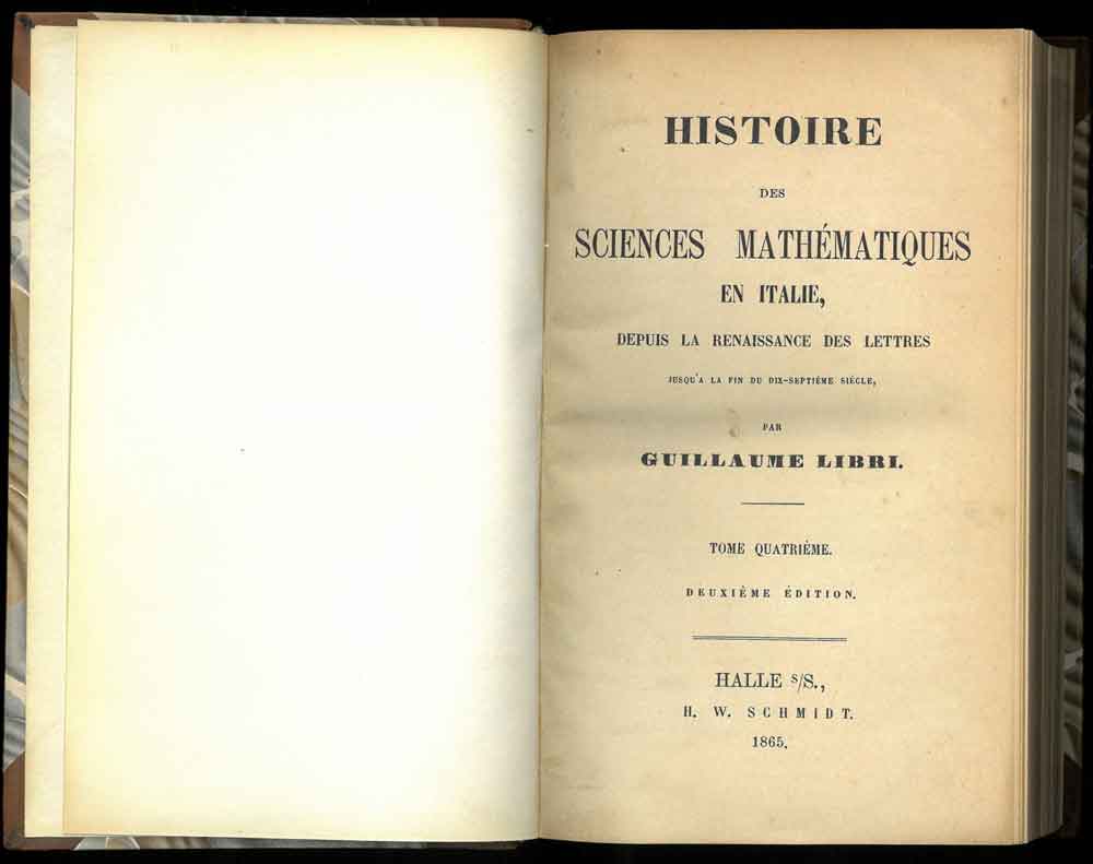 Abebooks Histoire des sciences mathématiques en Italie depuis la renaissance des lettres jusqu'a la fin du dix-septième siécle. Opera completa in 4 volumi