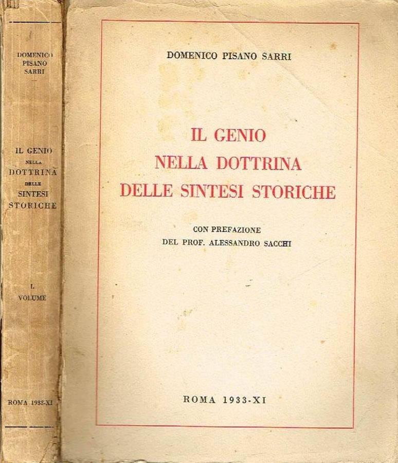 Abebooks IL GENIO NELLA DOTTRINA DELLE SINTESI STORICHE ( VOL. I )