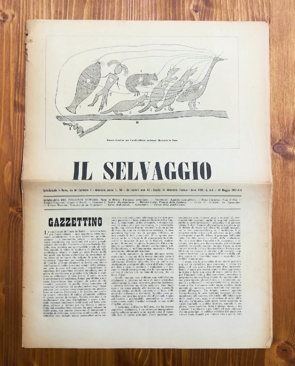Abebooks Il Selvaggio. Quindicinale - anno XVIII n. 3-4 31 maggio 1941-XIX