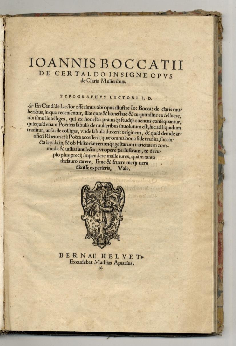 Abebooks Ioannis Boccatii de Certaldo insigne opus de claris mulieribus. [.]