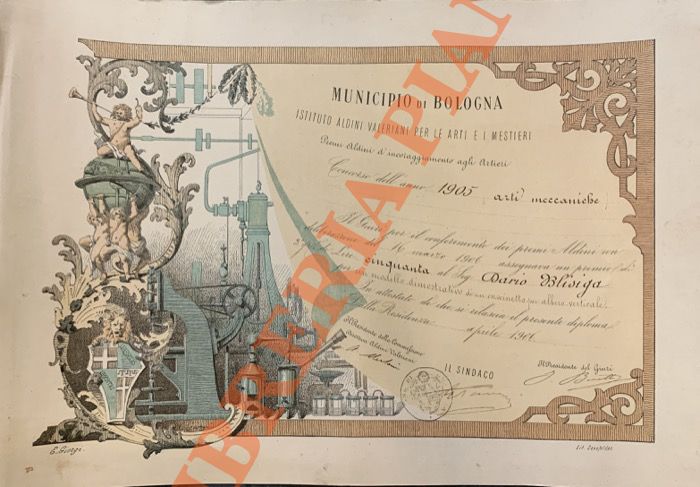 Abebooks Istituto Aldini Valeriani. Diploma "Arti meccaniche"