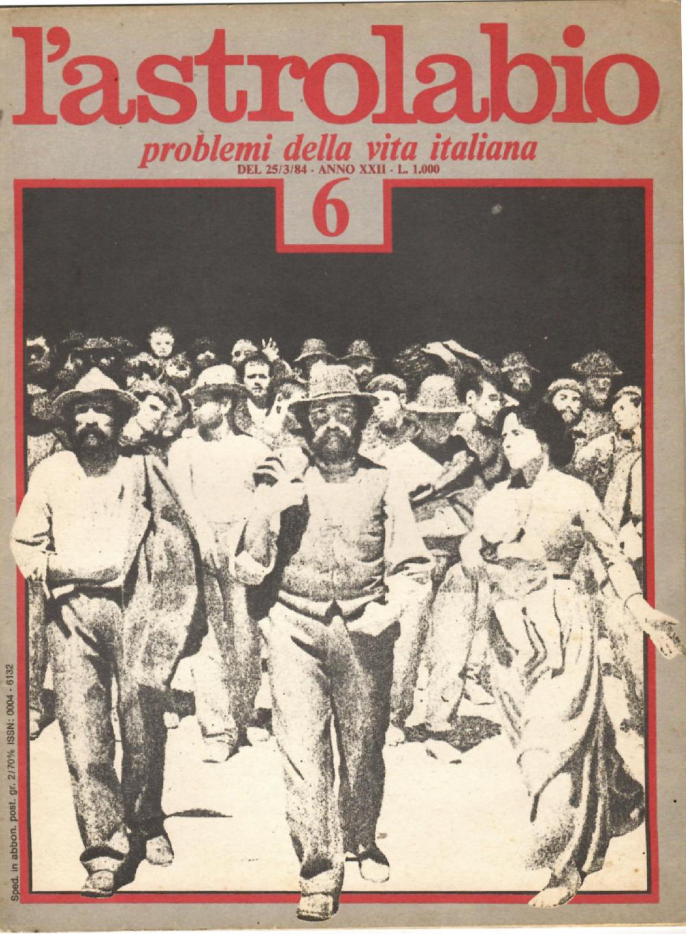 Abebooks L'Astrolabio Problemi Della Vita Italiana N. 6 1984
