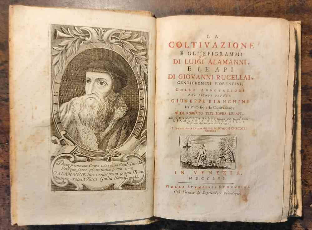 Abebooks La Coltivazione e gli Epigrammi di Luigi Alamanni e le Api di Giovanni Rucellai gentiluomini fiorentini; colle annotazioni del dottor Giuseppe Bianchini da Prato sopra la Coltivazione e di Roberto Titi sopra le Api