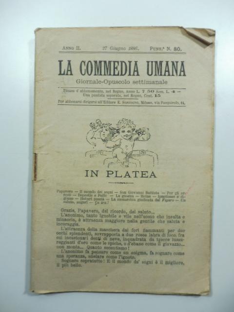 Abebooks La commedia umana. Giornale-opuscolo settimanale. 27 giugno 1886