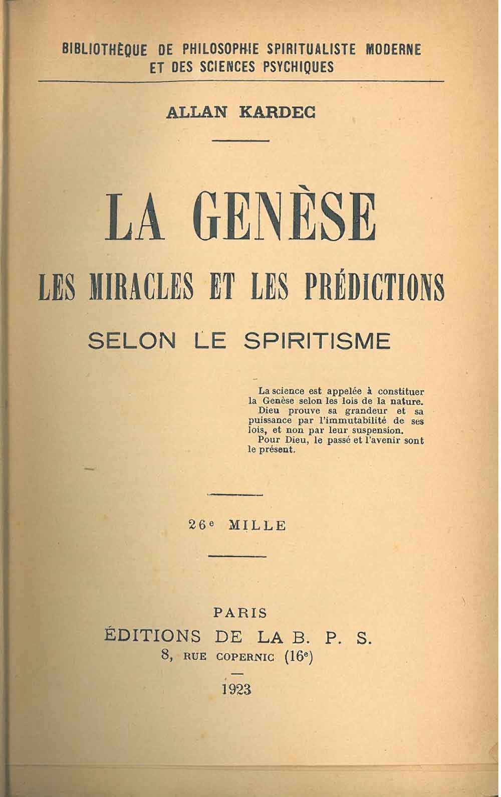 Abebooks La genèse les miracles et les prédictions selon le spiritisme