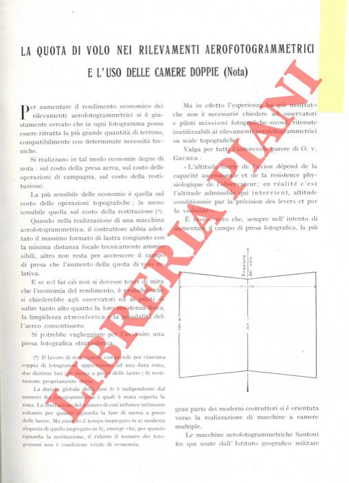 Abebooks La quota di volo nei rilevamenti aerofotogrammetrici e l'uso delle camere doppie