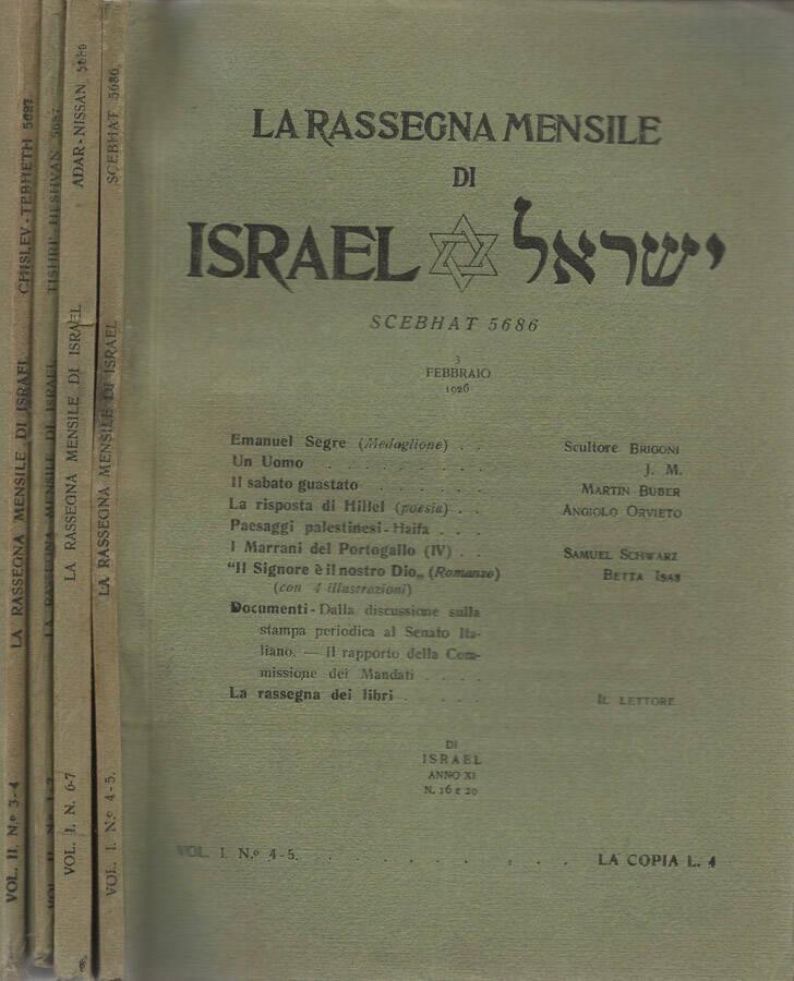 Abebooks La Rassegna Mensile di Israel Anno 1926. N. 4-5 6-7 (5686) N. 1-2 3-4 (5687)
