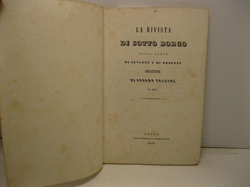 Abebooks La rivista di Sotto Borgo dalla parte di Levante e di Ponente. Sestine