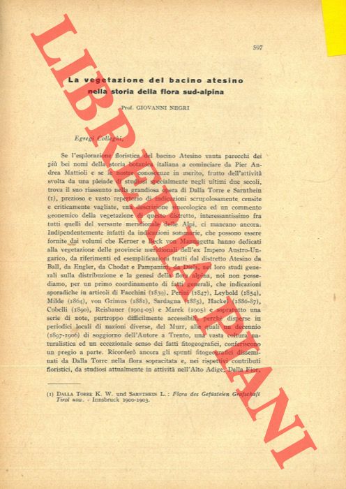 Abebooks La vegetazione del bacino atesino nella storia della flora sud-alpina