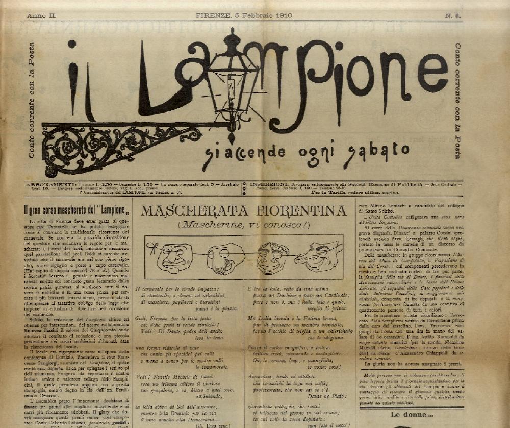 Abebooks LAMPIONE (IL) si accende ogni sabato. Anno II n. 6. Firenze 5 febbraio 1910