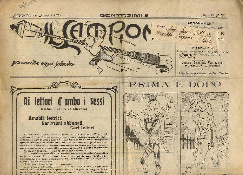Abebooks LAMPIONE (IL). Si accende ogni sabato. Anno VI. N. 52. Firenze 26 dicembre 1914