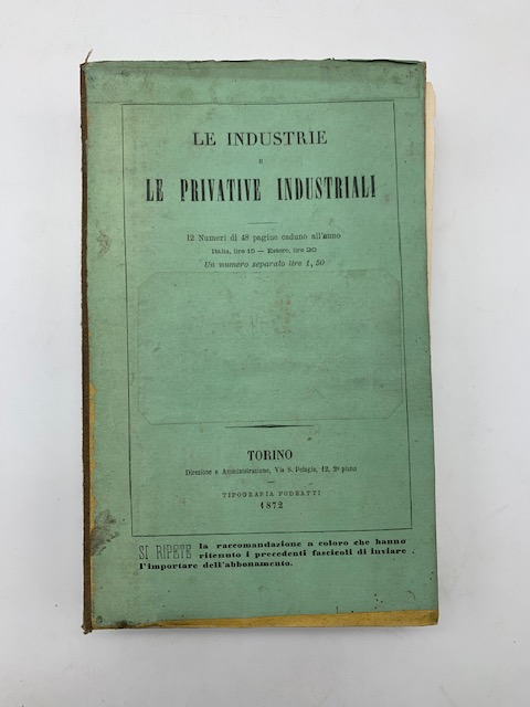 Abebooks Le industrie e le privative industriali. Anno I