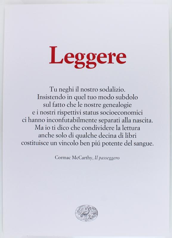 Abebooks LEGGERE. Poster locandina citazione letteraria.: