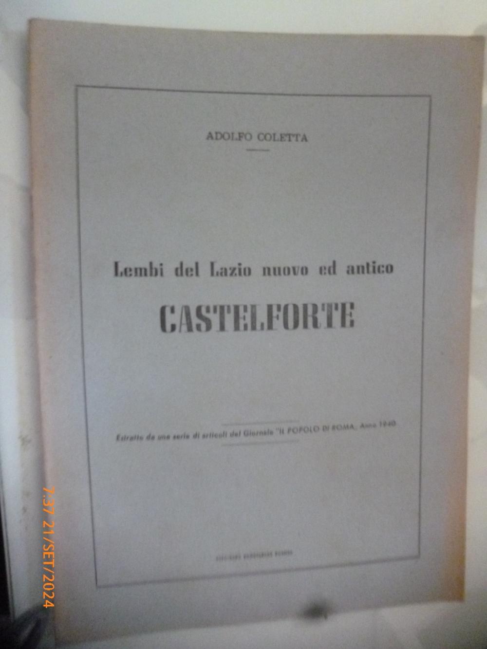 Abebooks Lembi del Lazio nuovo e antico CASTELFORTE