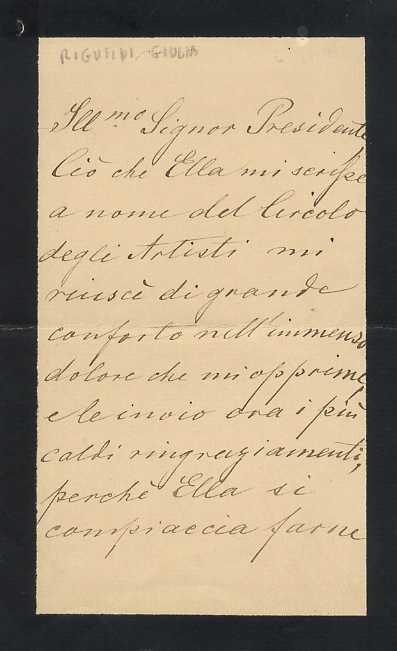 Abebooks Lettera manoscritta autografa firmata su una facciata e mezzo su carta listata a lutto datata Firenze 28 maggio 1903: "Ill. mo Presidente ciò che ella mi scrisse a nome del Circolo degli Artisti mi riuscì di grande co