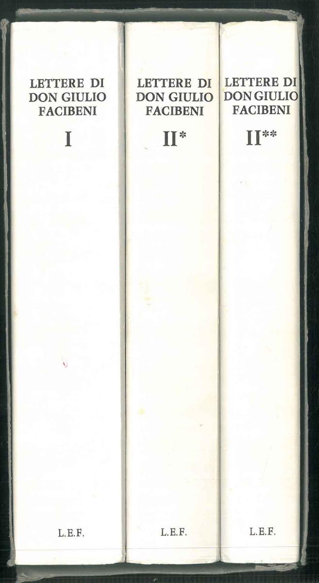 Abebooks Lettere di Don Giulio Facibeni. Opera completa in 3 volumi