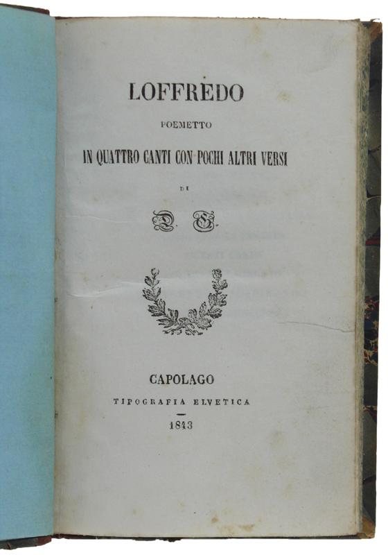 Abebooks LOFFREDO. Poemetto in quattro canti con pochi altri versi.: