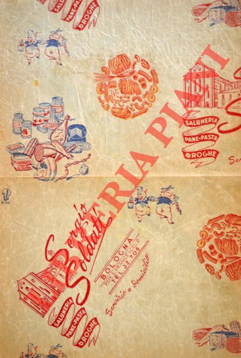 Abebooks Lotto di "carte da imballo" pubblicitarie bolognesi