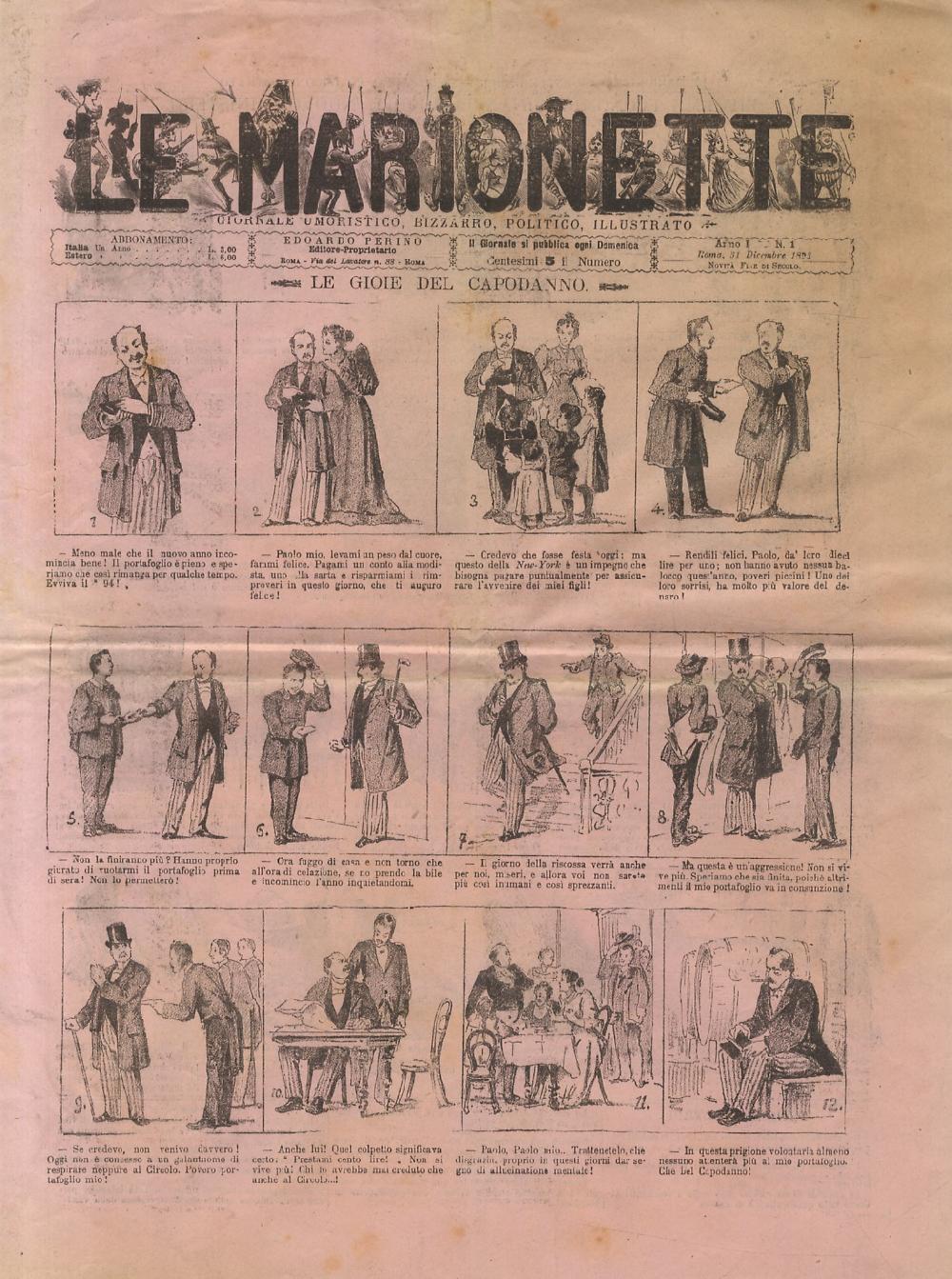 Abebooks MARIONETTE (LE). Giornale umoristico bizzarro politico illustrato. Anno I. N. 1. Roma 31 dicembre 1893