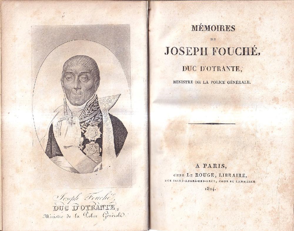 Abebooks Mémoires de Joseph Fouché Duc d'Otrante ministre de la police générale (2 tomes)